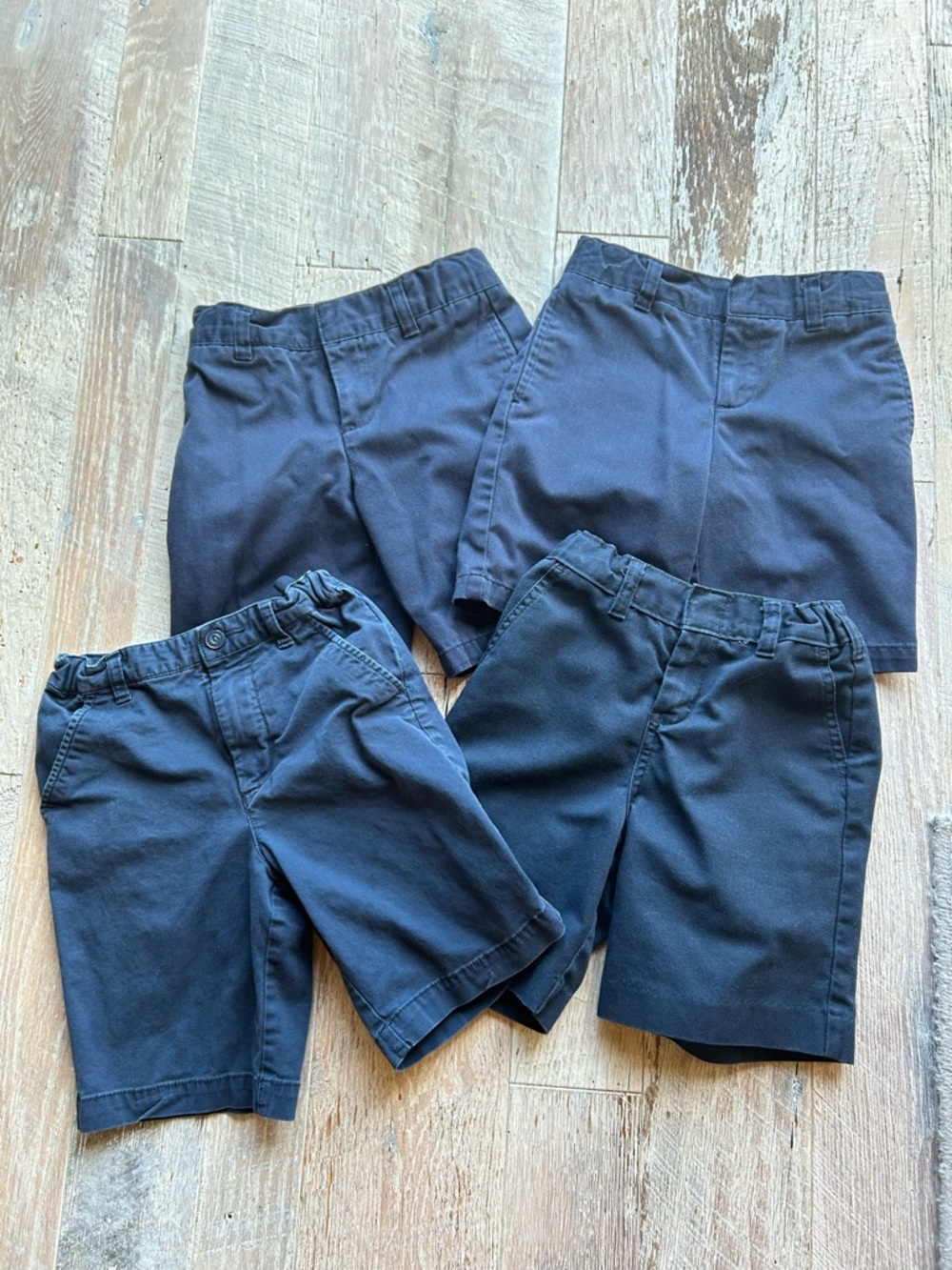 Kids Navy School Shorts - Classic Uniform Bottoms. Set of 4!